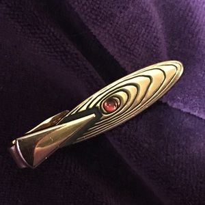 ❤️VTG SPIDEL TIE CLIP WITH RUBY COLORED STONE  ECU